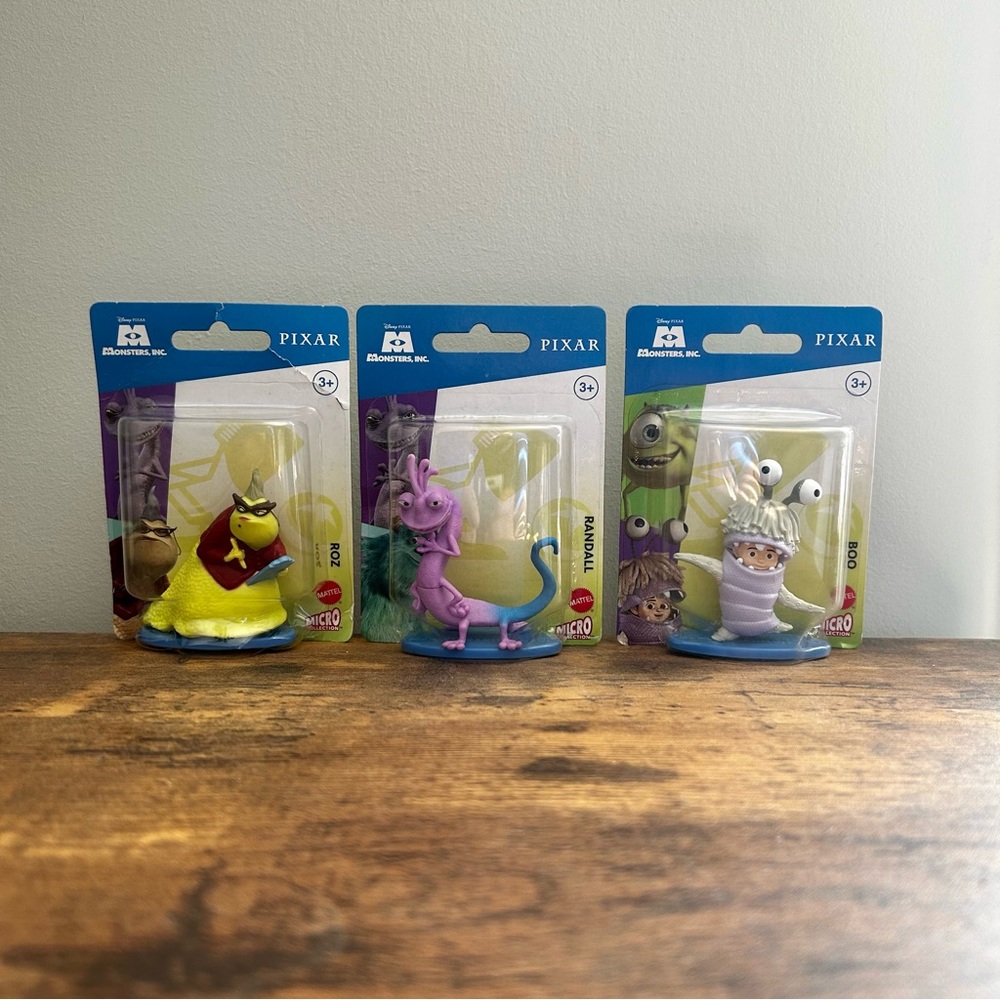Disney Pixar Monsters Inc. Cake Toppers Toy Mini Figures New Mattel Lot Of 3-NWT